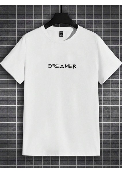 Dreamer Baskılı Oversize Bisiklet Yaka Yazlık Pamuk T-Shirt fiyatları