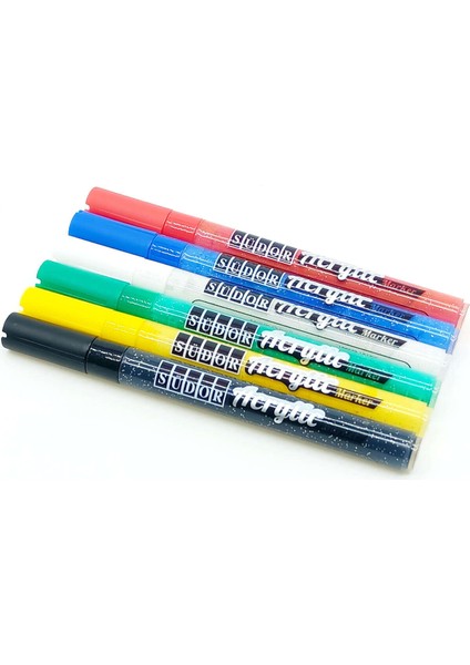 Mona Lisa 6'lı Ana Renkler Akrilik Marker Seti (Cam, Seramik, Porselen, Ahşap, Metal, Kumaş, Tuval ve Taş Üzerinde Kullanılabilir.) fiyatları