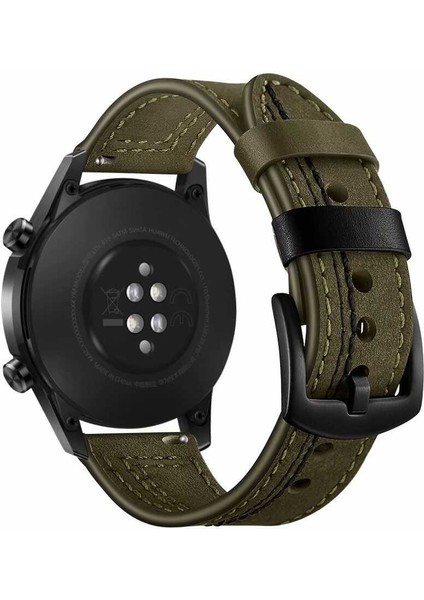 Huawei Watch Gt 3 42MM Uyumlu Krd-19 Deri Kordon Mtsc - Yeşil indirimleri