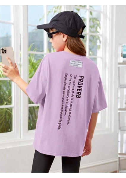 Çocuk Proverb Baskılı Oversize T-Shirt