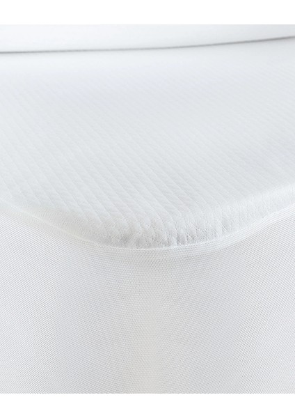 Flore Sıvı Geçirmez Fitted King Size Yatak Alezi - Beyaz