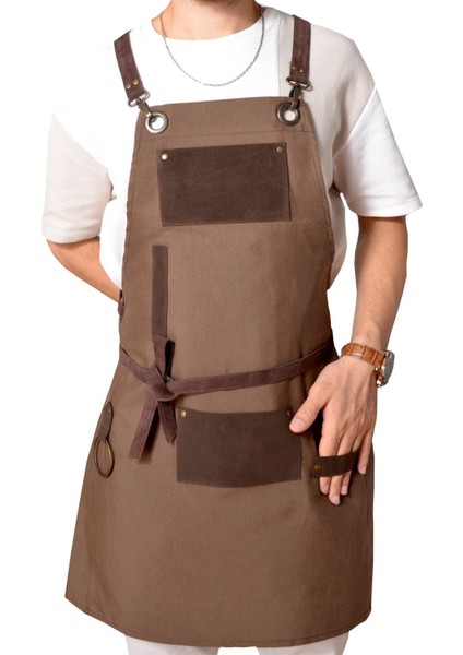 Kahverengi Önlük, Şık ve Kullanışlı, Çok Amaçlı Giyim Aksesuarı