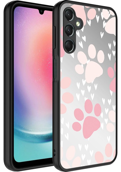 Galaxy A14 Kılıf Aynalı Desenli Kamera Korumalı Parlak Arth Mirror Kapak-Pati