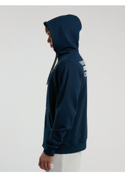 Boxing Club Regular Lacivert Erkek Full Zip Kapüşonlu Sweatshirt fırsatları