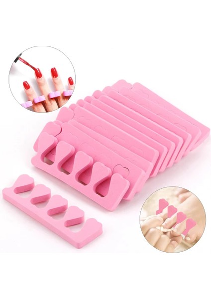 20 Çift Manikür Pedikür Parmak Arası Ayırıcı Separatör Pembe