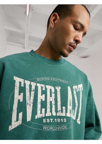 Authentic Boxing Oversize Koyu Yeşil Erkek Sweatshirt fırsatları