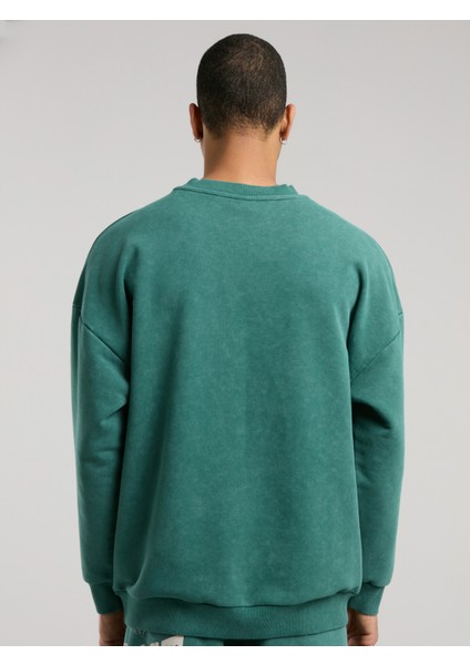 Authentic Boxing Oversize Koyu Yeşil Erkek Sweatshirt indirimleri