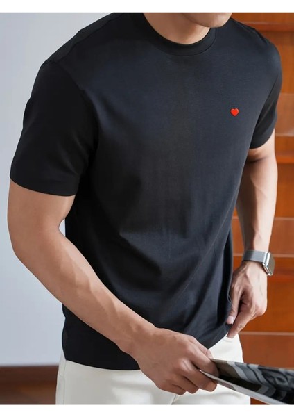 Unisex Kalp Baskılı Oversize %100 Pamuk T-Shirt modelleri