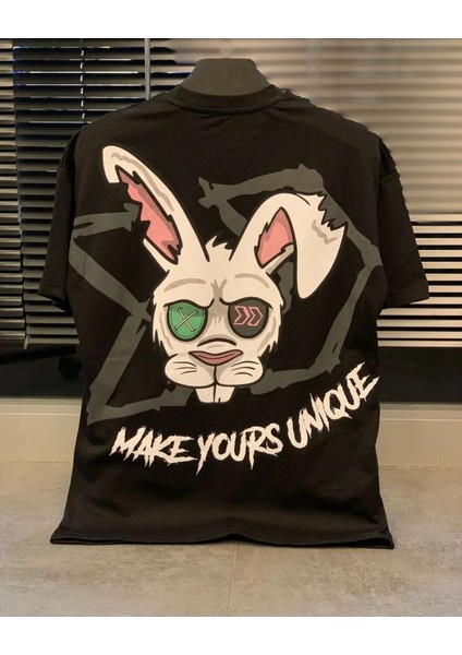 Make Yours Unique Baskılı Oversize Unisex Pamuk T-Shirt
