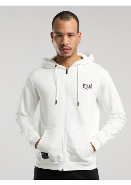 Ever Essentials Regular Beyaz Erkek Kapüşonlu Full Zip Sweatshirt fiyatları