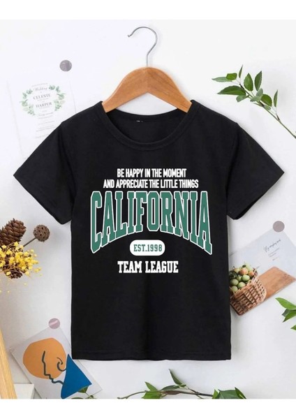 Be Happy California Baskılı Oversize Unisex T-Shirt