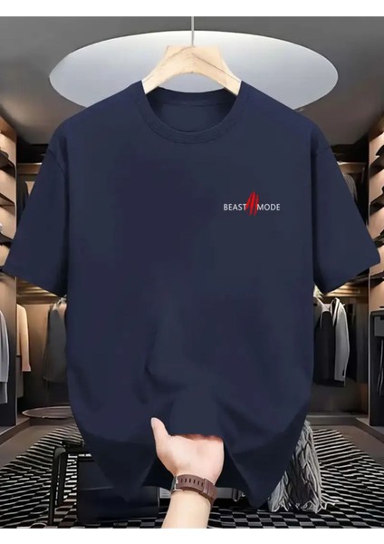 Unisex Beast Mode Baskılı Oversize T-Shirt