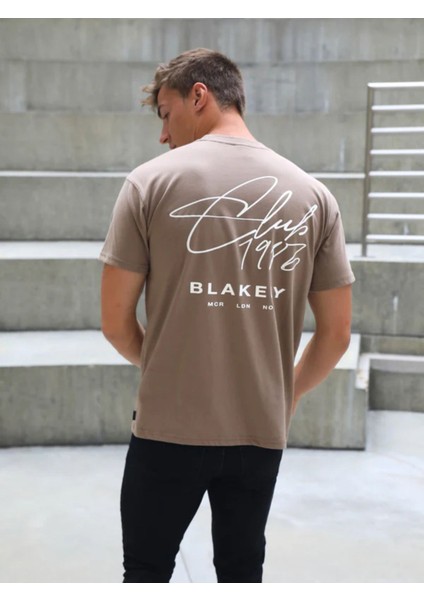 Unisex Club 1986 Sırt Baskılı Oversize T-Shirt