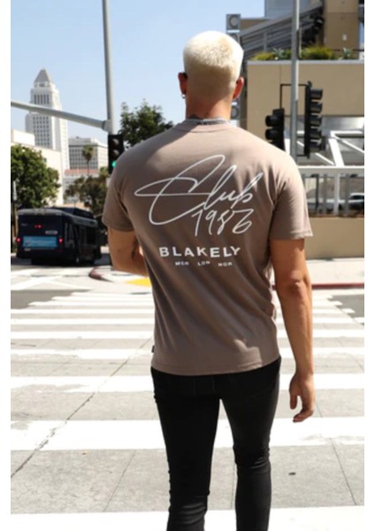 Unisex Club 1986 Sırt Baskılı Oversize T-Shirt modelleri
