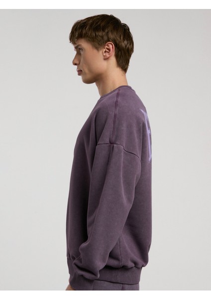 Bronx 1910 Yıkamalı Erkek Mor Sweatshirt.305 fırsatları