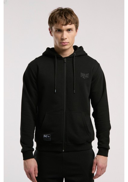 Ever Essentials Regular Siyah Erkek Kapüşonlu Full Zip Sweatshirt