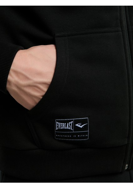 Ever Essentials Regular Siyah Erkek Kapüşonlu Full Zip Sweatshirt fırsatları