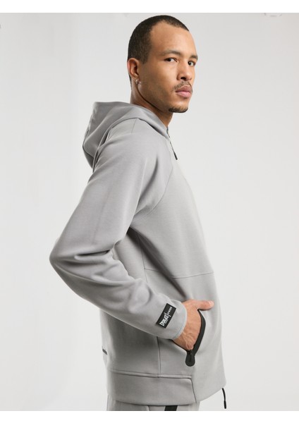 Champions Collection Gri Erkek Yüksek Yaka Full Zip Kapüşonlu Sweatshirt fırsatları