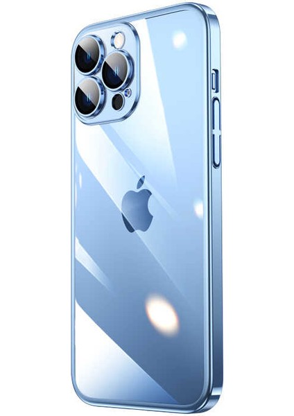 Apple iPhone 13 Pro Max Kılıf Sert Pc Renkli Çerçeveli Mtsc Riksos Kapak-Mavi