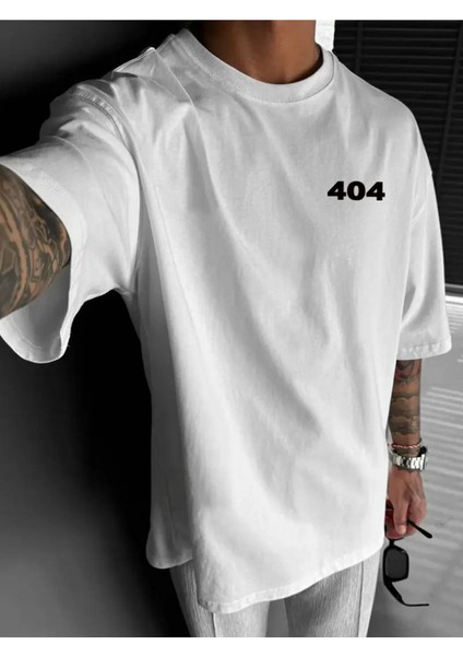 Unisex Error 404 Not Foun Baskılı Oversize %100 Pamuk T-Shirt fiyatları