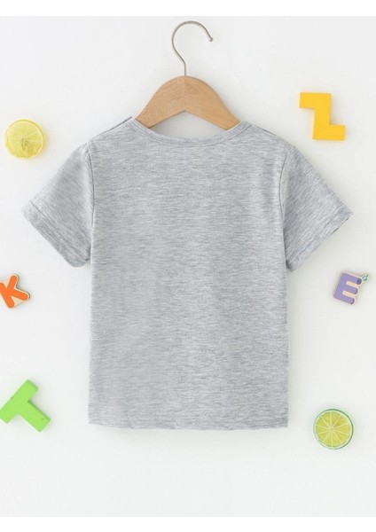 Patates Astronot Baskılı Oversize Bisiklet Yaka Pamuklu Çocuk T-Shirt fiyatları