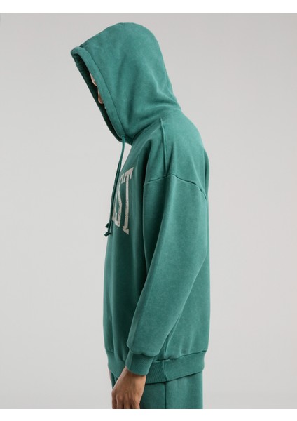 Authentic Boxing Oversize Koyu Yeşil Erkek Kapüşonlu Sweatshirt modelleri