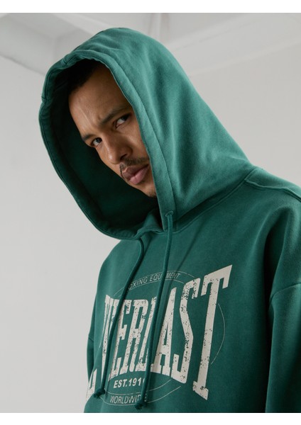 Authentic Boxing Oversize Koyu Yeşil Erkek Kapüşonlu Sweatshirt fırsatları