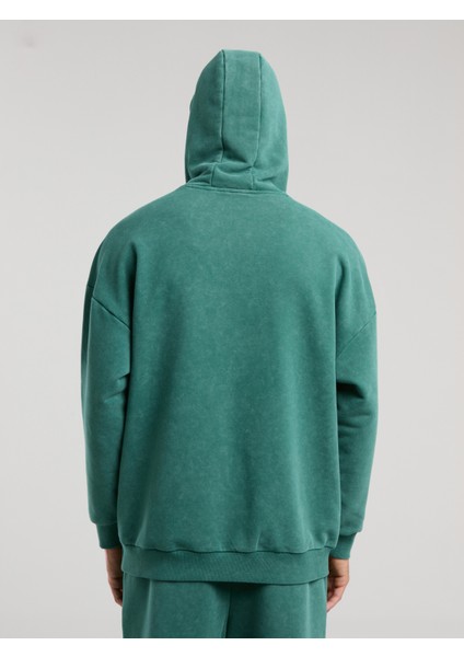Authentic Boxing Oversize Koyu Yeşil Erkek Kapüşonlu Sweatshirt indirimleri