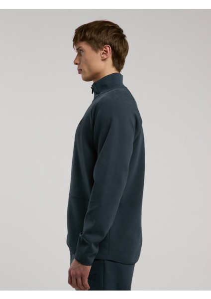 Ever Relaxed Regular Antrasit Yüksek Yaka Erkek Full Zip Sweatshirt modelleri