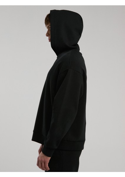 Ever Relaxed Comfort Kapüşonlu Siyah Erkek Sweatshirt modelleri