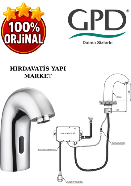 FLB10-2 Fotoselli Lavabo Bataryası (Tek Su Girişli) modelleri