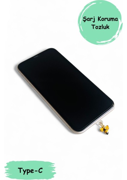 Type-C Silikon Figürlü Telefon Şarj Portu /toz Tıpası /toz Tıkacı/ Charm/arı