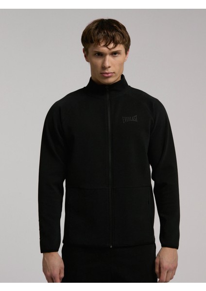 Ever Relaxed Regular Siyah Yüksek Yaka Erkek Full Zip Sweatshirt