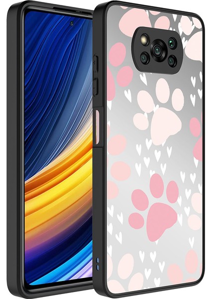 Xiaomi Poco X3 Kılıf Aynalı Desenli Kamera Korumalı Parlak Arth Mirror Kapak-Pati