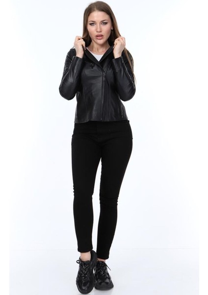 Hakiki Deri Siyah Atlanta Kadın Ceket fiyatları