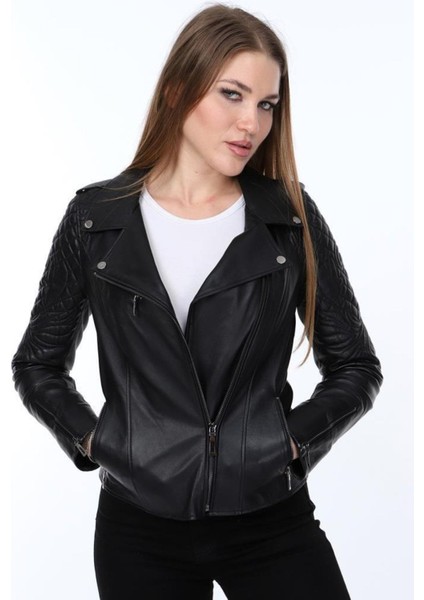 Hakiki Deri Siyah Atlanta Kadın Ceket fırsatları