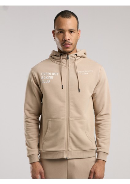 Boxing Club Regular Kum Erkek Full Zip Kapüşonlu Sweatshirt