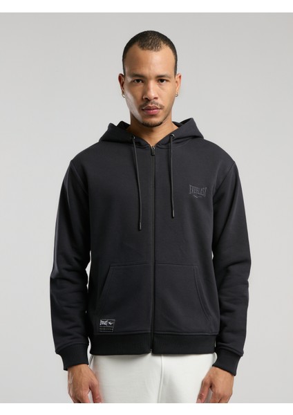 Ever Essentials Regular Antrasit Erkek Kapüşonlu Full Zip Sweatshirt