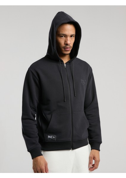 Ever Essentials Regular Antrasit Erkek Kapüşonlu Full Zip Sweatshirt modelleri