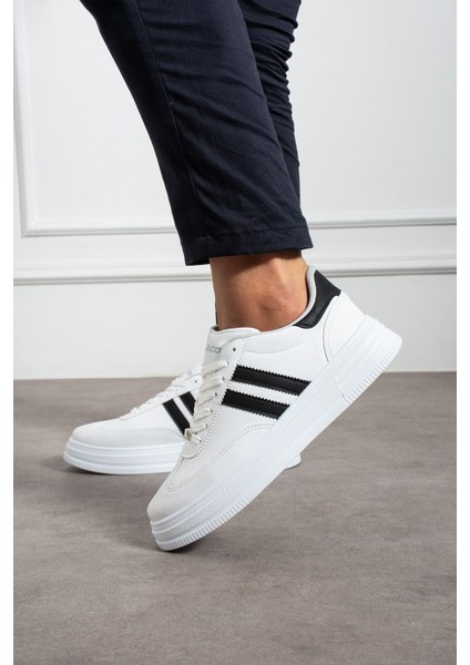 Erkek Beyaz Siyah Sneaker Günlük Spor Ayakkabı Yüksek Taban Rahat Tasarım X35 modelleri