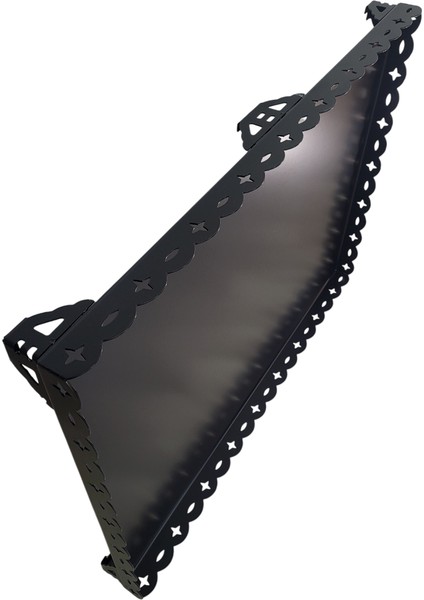 Lazer Kesim Mat Siyah Döküm Soba ve Şömine Altlığı 65X90 cm Sac Kalınlığı: 2 mm