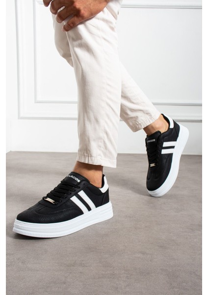 Erkek Beyaz Siyah Sneaker Günlük Spor Ayakkabı Yüksek Taban Rahat Tasarım X35 fırsatları
