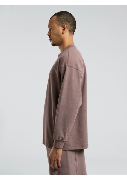 Bronx 1910 Yıkamalı Kahverengi Erkek Uzun Kollu Tişört fırsatları