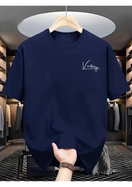 Unisex Victory Baskılı Oversize T-Shirt