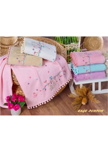 Kadife Ponponlu Kafes Nakışlı 6'lı Mutfak Havlu Seti 30X50 Kahverengi fiyatları