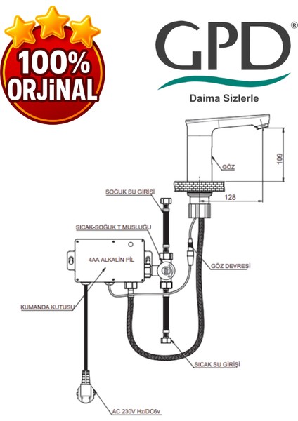 FLB13 Fotoselli Lavabo Bataryası (Çift Su Girişli) fiyatları
