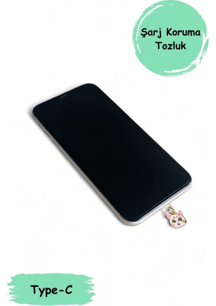Type-C Silikon Figürlü Telefon Şarj Portu /toz Tıpası /toz Tıkacı/ Charm/kedi