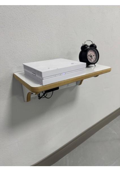 Dekoratif Priz Üstü Raf, Tekli Modem Rafı Beyaz fırsatları