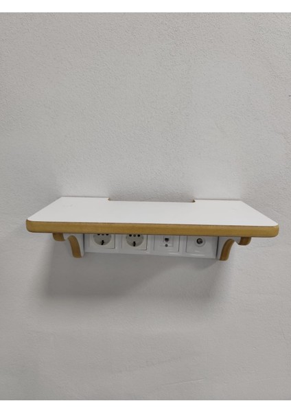 Dekoratif Priz Üstü Raf, Tekli Modem Rafı Beyaz modelleri