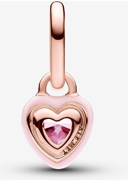 Me Pembe Çakra Kalp Mini Sallantılı Charm 14 Ayar Pembe Altın Kaplama